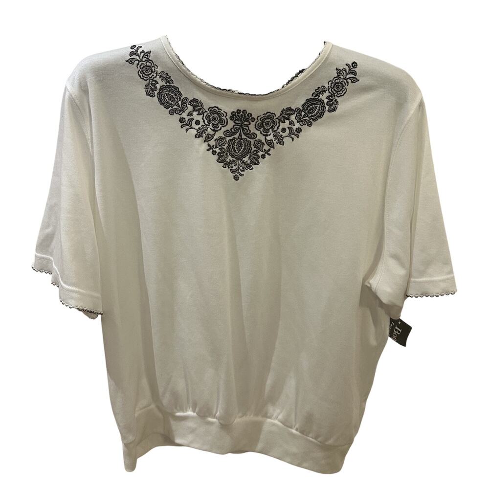 NWT BonWorth White Short Sleeve Women's Top size XL